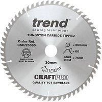 Trend CraftPro Wood Circular Saw Blade 250mm x 30mm 60T (199PX)