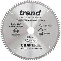 Trend CraftPro Aluminium/Plastic Circular Saw Blade 250 x 30mm 84T (499PX)