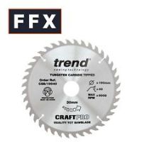 Trend CSB/19040 Craft Pro Combination TCT Blade Ideal for Makita, Bosch, and DeWalt Circular Saws, Tungsten Carbide Tipped, 40 Teeth