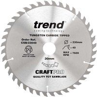 Trend CSB/23040 Craft Saw Blade 230Mm X 40 Teeth X 30Mm