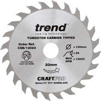 Trend CraftPro Saw Blade 130mm x 24 Teeth x 20mm - CSB/13024