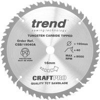 Trend CraftPro TCT Wood Saw Blade - Circular, Table & Mitre Saw -  FULL RANGE