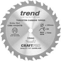 TREND CSB/15024TB CRAFT SAW BLADE 150 X 24T X 10 THIN FOR RYOBI CORDLESS