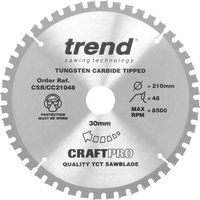 Trend Csb/Cc21048 - Craft Saw Blade Crosscut 210Mm X 48 Teeth X 30Mm