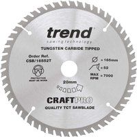 TREND 165MM X 52T TCT THIN KERF SAW BLADE DEWALT DC390 DCS391 ETC CSB/16552T