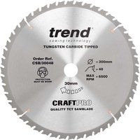 Trend CSB/30048 Craft Pro Combination TCT Circular Blade for Table or Mitre Saw, 240 V, Tungsten Carbide Tipped, 300mm x 48 Teeth x 30mm Bore