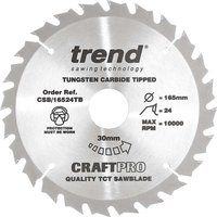 Trend CSB/16524TB 165MM X 30MM X 24T Circular Saw Blade Rip Cut Combi Cordless