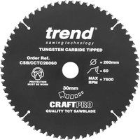 Trend CSB/CCTC26060 Craft Crosscut Non Slip 260mm x 60T x 30mm