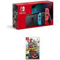 Nintendo Switch Neon Console With Super Mario 3D World + Bowser&Rsquo;S Fury