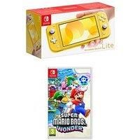 Nintendo Switch Lite Yellow Console With & Super Mario Bros. Wonder