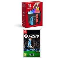 Nintendo Switch Oled Nintendo Switch Oled (Neon Blue/Neon Red) With Ea Sports Fc