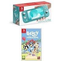 Nintendo Switch Lite Coral Console With & Bluey: The Videogame Switch