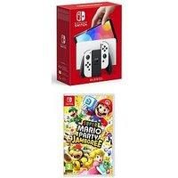 Nintendo Switch Hw (Oled Model) White & Super Mario Party Jamboree