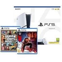 Playstation 5 Disc Console &Ndash; 1Tb With Wwe 2K25 & Grand Theft Auto V
