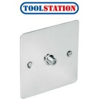 Flat Plate Polished Chrome TV / Satellite Socket Satellite Single