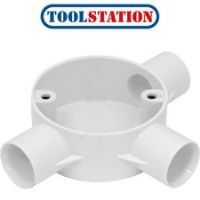 25mm PVC Conduit Box 3 Way Tee Box White