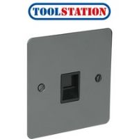 Flat Plate Black Nickel Telephone Socket Slave