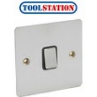 Flat Plate Satin Chrome 10A Switch Bell Push
