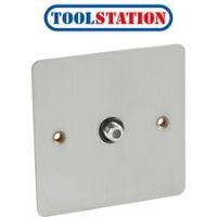 Flat Plate Satin Chrome Satellite Socket Outlet Satellite Single