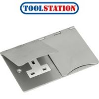 Floor Socket Twin Satin Chrome