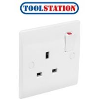 Axiom DP Low Profile Switched Socket 1 Gang