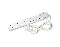 6-Way Surge Protection 13 Amp 2m Extension Lead White CEDTS6213AS
