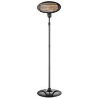 Airmaster Quartz Pedestal Heater 2000W in Black Steel
