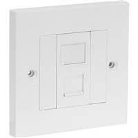 Axiom RJ45 CAT5E Wall Outlet Kit Single in White
