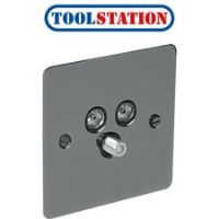 Flat Plate Black Nickel TV / Satellite Socket Outlet Satellite/TV/FM
