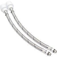 Hep2O Push-Fit Keyless Flexi Tap Connector 15mm x M12 x 300mm 2 Pack (578RE)