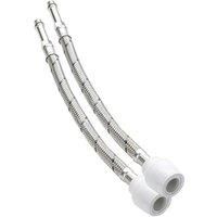 Hep2O Push-Fit Keyless Flexi Tap Connector 15mm x M10 x 300mm 2 Pack (451RE)