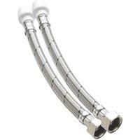 Hep2O Push-Fit Keyless Flexi Tap Connector 15mm x 3/4" x 300mm 2 Pack (937RE)