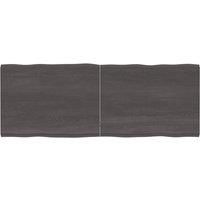 Table Top Dark Grey 160x60x(2-4) cm Treated Solid Wood Live Edge