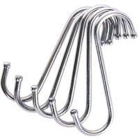 KitchenCraft S Hooks, Chrome Plated Metal, Large (10 cm), Pack of 5