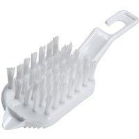 KitchenCraft Vegetable Brush, Plastic Vegetable Scrubber, Durable Bristles and Hook, 15 x 6cm (6 x 2.5/'/'), White