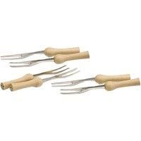 KitchenCraft KCCORNCOB Set of 6 Corn on the Cob Skewers with Wooden Handles, Stainless Steel, 9.5 cm