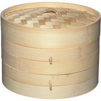 KitchenCraft KCBAMBOO World of Flavours Bamboo Steamer Basket, 2 Tier, 20 cm, Beige