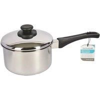 KitchenCraft Extra-Deep Induction-Safe Stainless Steel Saucepan with Lid, 16 cm (6.5")