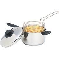 KitchenCraft quality Stainless Steel  Chip Pan Fryer Basket Lid 20cm v/g/c