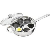 KitchenCraft 6 Egg Poacher Pan with Non Stick, Induction Safe, Stainless Stee...