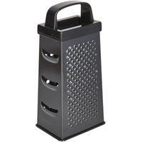KitchenCraft KCGRATERNS Non Stick Cheese Grater, 4 Sided, Stainless Steel, Black, 22.5 x 17.5 x 10 cm