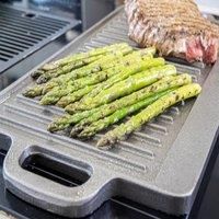 KitchenCraft Cast Iron Griddle Plate with Handles, Induction Safe, 45 x 23 cm