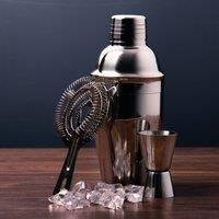 BarCraft KCDLBSET3 Cocktail Making Set with Recipe Leaflet in Gift Box, Stainless Steel, 3 Pieces