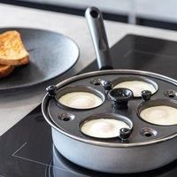 KitchenCraft 4 Egg Poacher Pan, Induction Safe, Carbon Steel, 21 cm