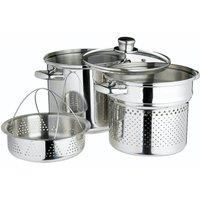 KitchenCraft World of Flavours Italian Pasta Pot Strainer and Vegetable Steamer
