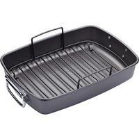 Master Class Non Stick Roasting Tray, Folding Handles & Removable Trivet Rack