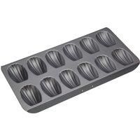 MasterClass Non-Stick Madeleine Tray, Carbon, Grey, 12-Hole (40 x 20 cm/15 x 8.5 inches)