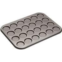 MasterClass KCMCHB82 Macaron Baking Tray/Whoopie Pie Tin with PFOA Non Stick, 24 Holes, Robust 1 mm Carbon Steel, 35 x 27 cm, Grey