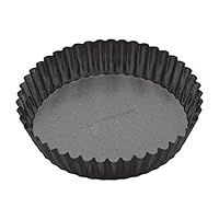 MasterClass Non-Stick Extra Deep Fluted Tart Tin/Flan Dish with Loose Base, 25 cm (10”) & KitchenCraft Ceramic Baking Beans for Pastry, 500 g (1 lb)