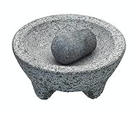 KitchenCraft World of Flavours Mexican Mortar and Pestle Set, Granite, 20 cm Molcajete